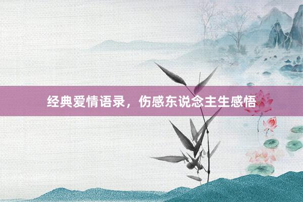 经典爱情语录，伤感东说念主生感悟